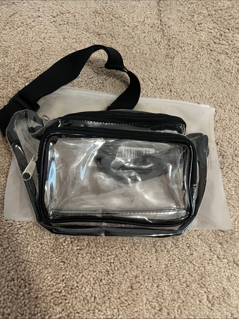 Clear Crossbody Fanny Pack with Black Trim
